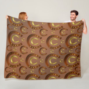 Cobertor De Velo ferradura, padrão marrom-dourado