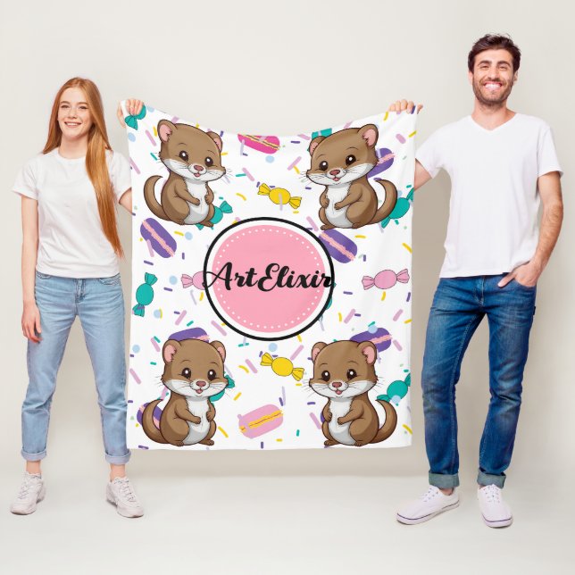 Cobertor De Velo Ferret Candies Impressão (In Situ)