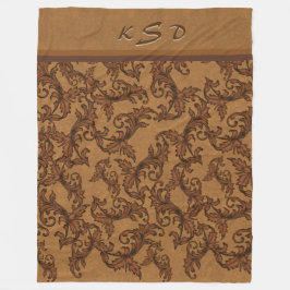 Cobertor De Velo Ferrugem monoramada e espirais Dourados