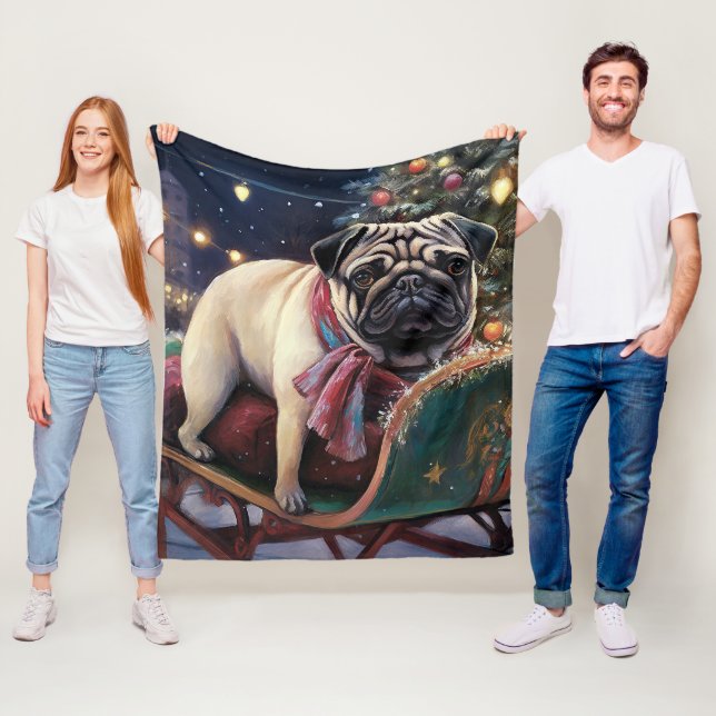 Cobertor De Velo Festa de Natal do Pug (In Situ)