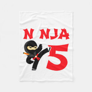 Cobertor De Velo Festa de Ninja de Karatê de 5 Anos de Idade Camise