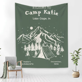 Cobertor De Velo Festa de solteira de acampamento simples moderno