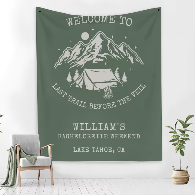 Cobertor De Velo Festa de solteira de acampamento verde simples mod (Criador carregado)