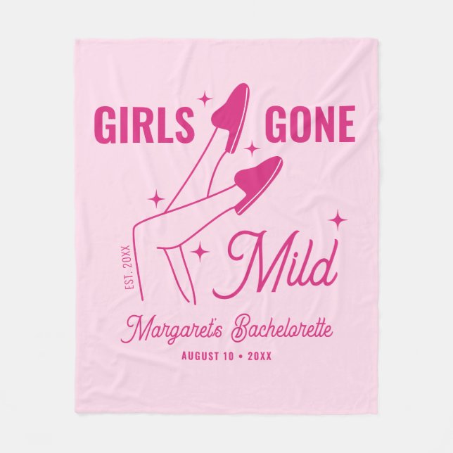 Cobertor De Velo Festa de Solteira Pink Sleepover Girls Gone Mild (Frente)