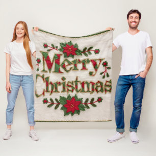 Cobertor De Velo Festas de Natal Cozy: Bolas bordadas de velo