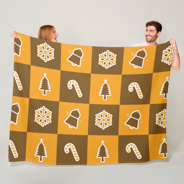 Cobertor De Velo Festive Holiday Grid Pattern (In Situ)