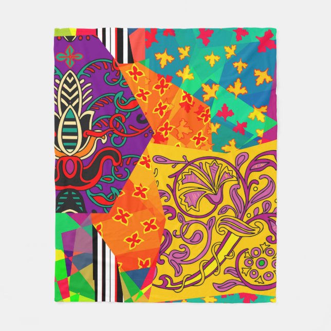 Cobertor De Velo Festive patchwork in indian, turkish, italian, por (Frente)