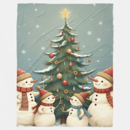 Cobertor De Velo Festive Snowman Family Christmas Collection