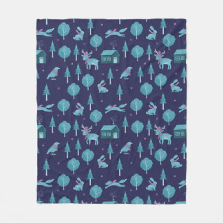 Cobertor De Velo Festive Winter Animals