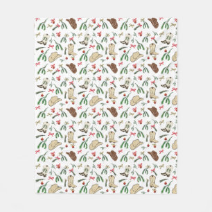 Cobertor De Velo Festivo Feriado Cowboy Rodeo Padrão Branco