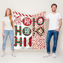 Festivo "HO HO HO HO" Fleece de Natal e Vazio Sher
