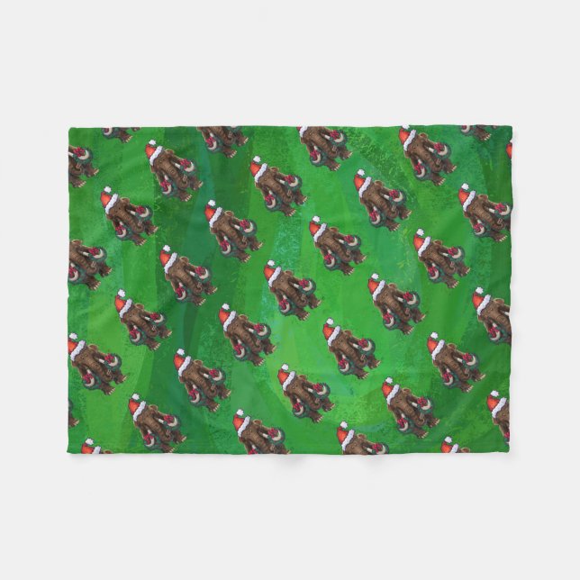 Cobertor De Velo Festivo Mastodon Verde (Frente (Horizontal))