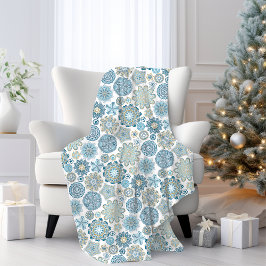 Cobertor De Velo Festivo Quic Floral Mandala Flakes Neve Padrão