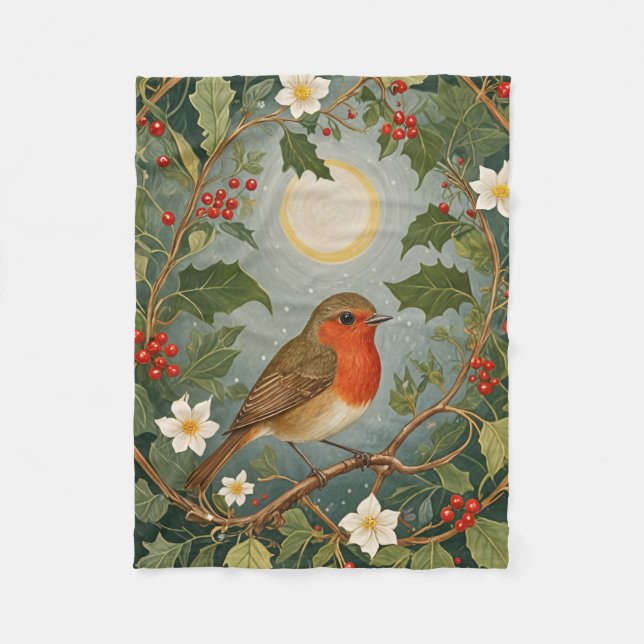 Cobertor De Velo Festivo Robin e Holly (Frente)