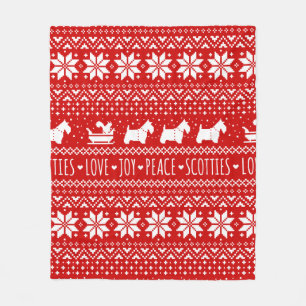 Cobertor De Velo Festivo Scottie Dogs Natal   Terriers escoceses