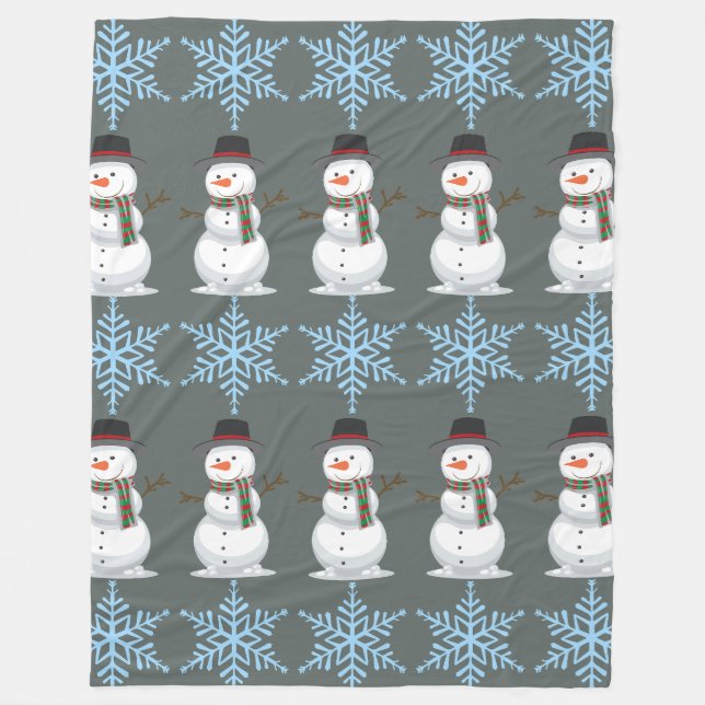 Cobertor De Velo Festivo Snowman (Frente)