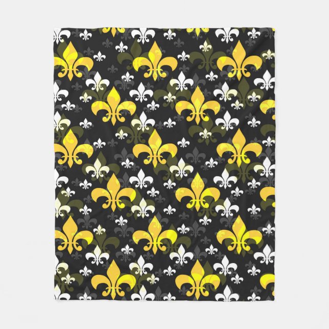 Cobertor De Velo Feur de Lis branco amarelo (Frente)
