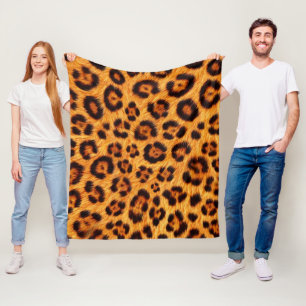 Cobertor De Velo Ficar Selvagem Estampa de Leopardo Dourado Laranja