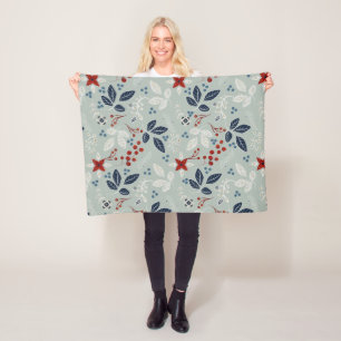 Cobertor De Velo Ficheiro Scandinavian Floral Folk Art Seamless