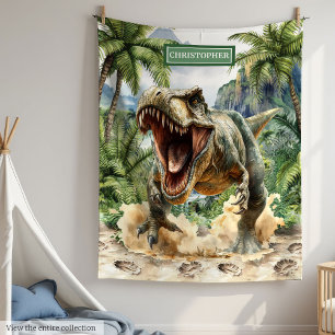 Cobertor De Velo Fiernosaurus Blanket Nome Personalizado para Crian
