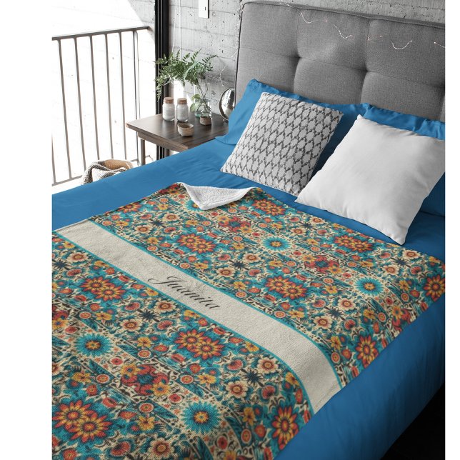 Cobertor De Velo Fiesta Blooms, personalizável (Criador carregado)