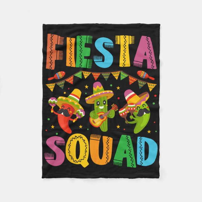 Cobertor De Velo Fiesta Squad Cinco De Mayo Para Homens, Mulheres E (Frente)