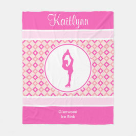 Cobertor De Velo Figura Checkered cor-de-rosa patinador dos