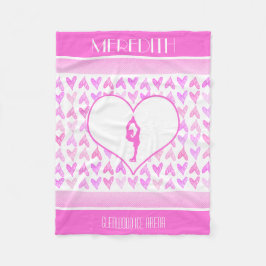 Cobertor De Velo Figura personalizada corações da aguarela do rosa