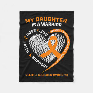 Cobertor De Velo Filha do Guerreiro Veste Laranja Esclerose Múltipl