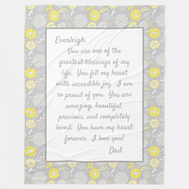 Cobertor De Velo Filha Orgulhosa de Você (Frente)