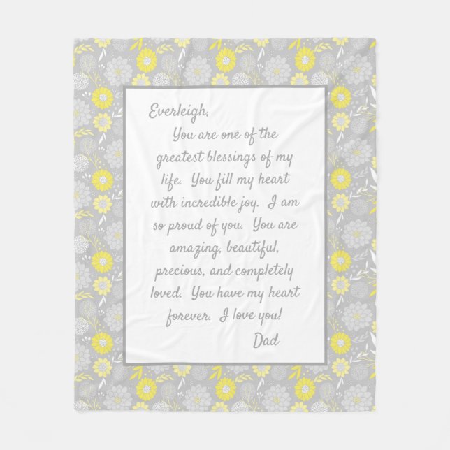 Cobertor De Velo Filha Orgulhosa de Você (Frente)