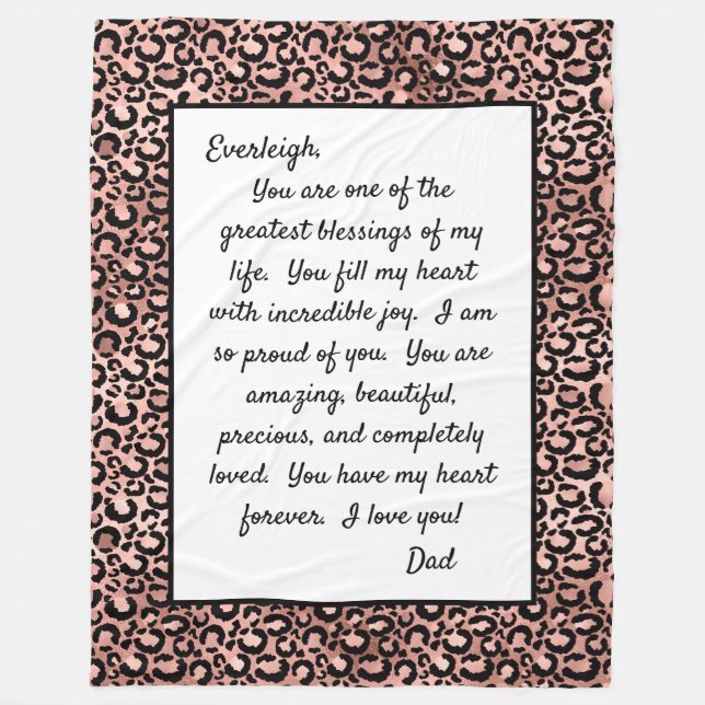 Cobertor De Velo Filha Orgulhosa de Você (Frente)