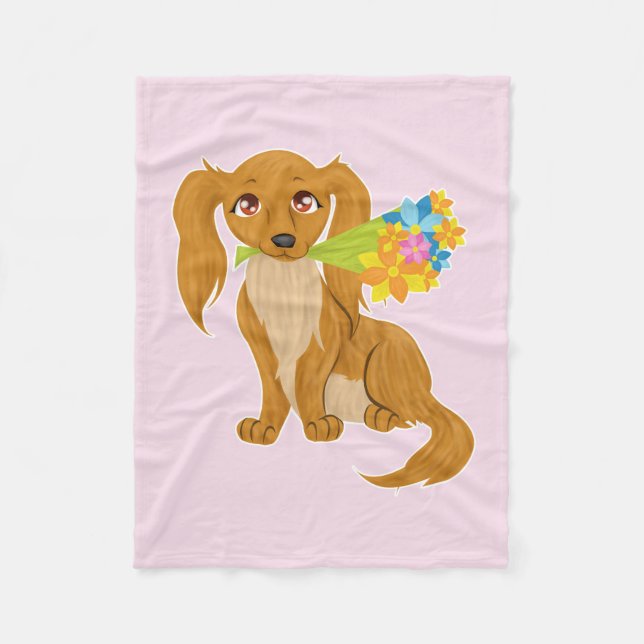 Cobertor De Velo Filhote com Buquê de Flores (Frente)