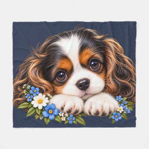 Cobertor De Velo Filhote de Cavalier King Charles Spaniel Fofo com