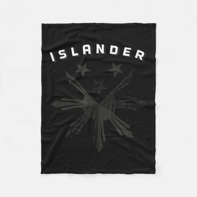 Cobertor De Velo Filipino Guerreiro Havaiano - Tatuagem Tribal Poli (Frente)