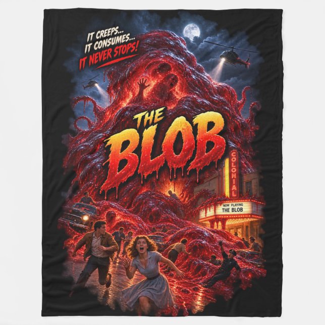 Cobertor De Velo Filme de Terror Clássico do Blob  (Frente)
