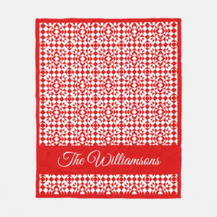 Cobertor De Velo Filme Geométrico Russo de Natal Vermelho Personali