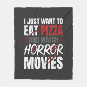 Cobertor De Velo Filmes de Terror de Pizza Design de Halloween_1