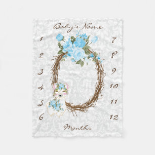 Cobertor De Velo Fim - Llama - Azul