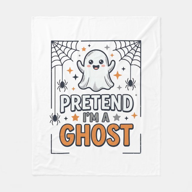 Cobertor De Velo Fingir Que Sou um Fantasma Halloween Fofo (Frente)