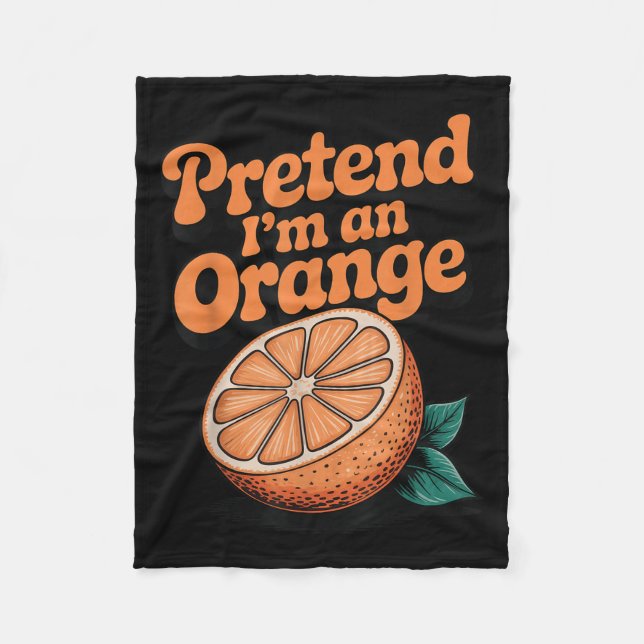 Cobertor De Velo Finja que sou uma laranja  (Frente)