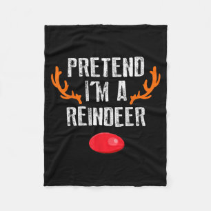 Cobertor De Velo Finja que sou uma rena Natal engraçado preguiçoso