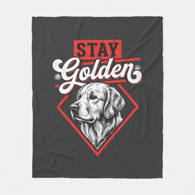 Cobertor De Velo Fique Dourado Cão Retriever Dourado (Frente)
