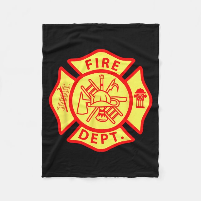 Cobertor De Velo Fire Department Logo Uniform Fireman Symbol Firefi (Frente)