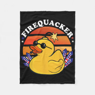 Cobertor De Velo Firecracker Duck 4 de julho Dia Patriótico Usa Fla