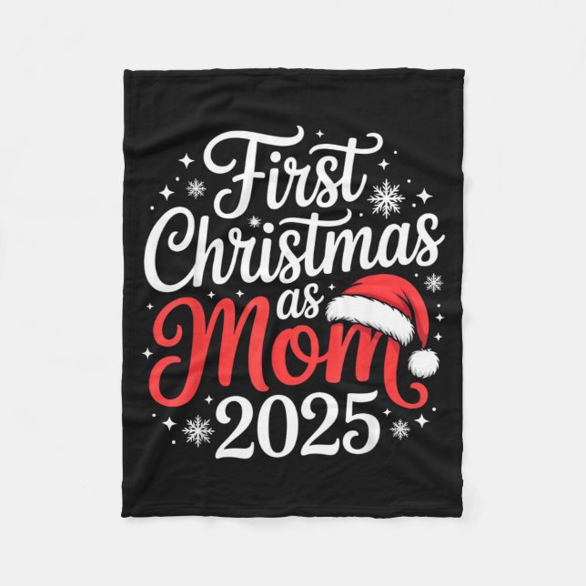 Cobertor De Velo First Christmas As Mom 2025 Family Matching New Mo (Frente)