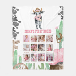 Cobertor De Velo First Rodeo 1st Birthday 12 Month Photo Collage