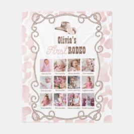 Cobertor De Velo First Rodeo 1st Birthday Dusty Pink Photo Sign