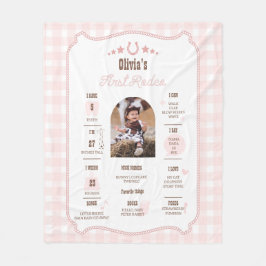 Cobertor De Velo First Rodeo 1st Birthday Milestone Western Sign