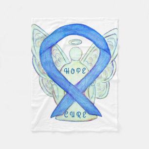 Cobertor De Velo Fita de Consciência Azul Anjo Esperança e Folheto